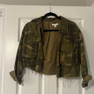 Cropped Camouflage Jacket